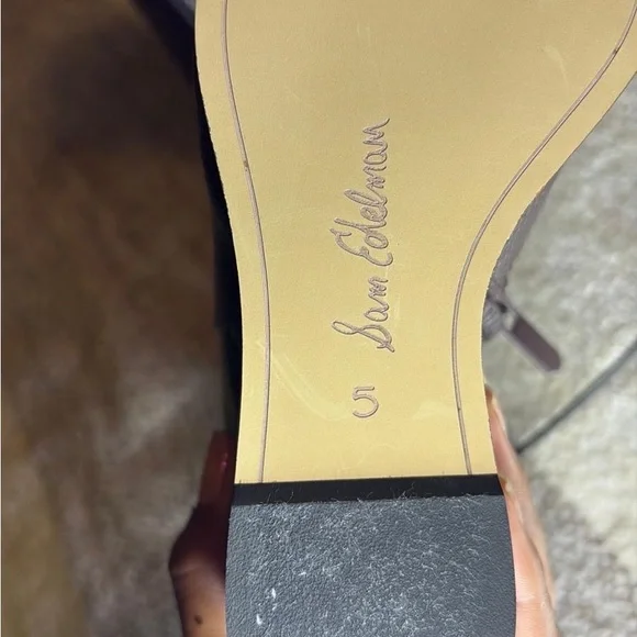Sam Edelman Brown Gold Textured Ankle Boots